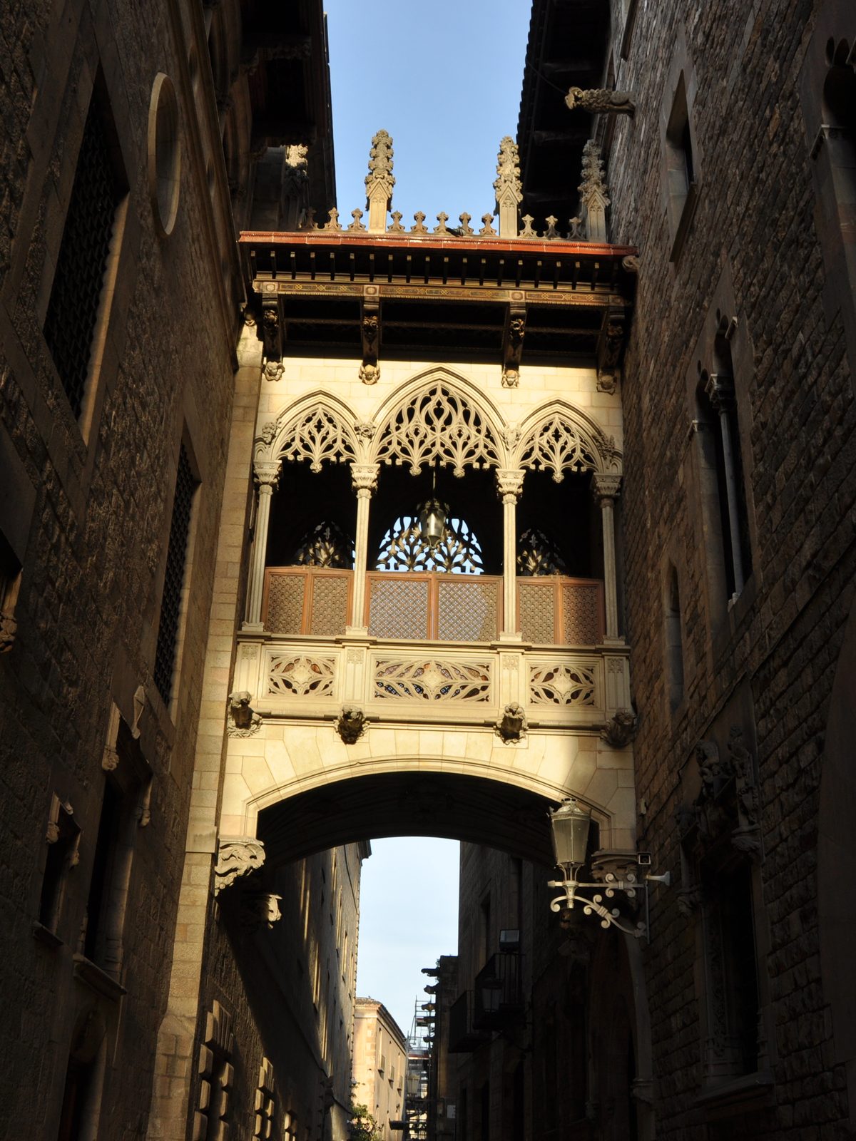 The neo-gothic footbridge over Carrer del Bisbe in Barcelona's Gothic Quarter