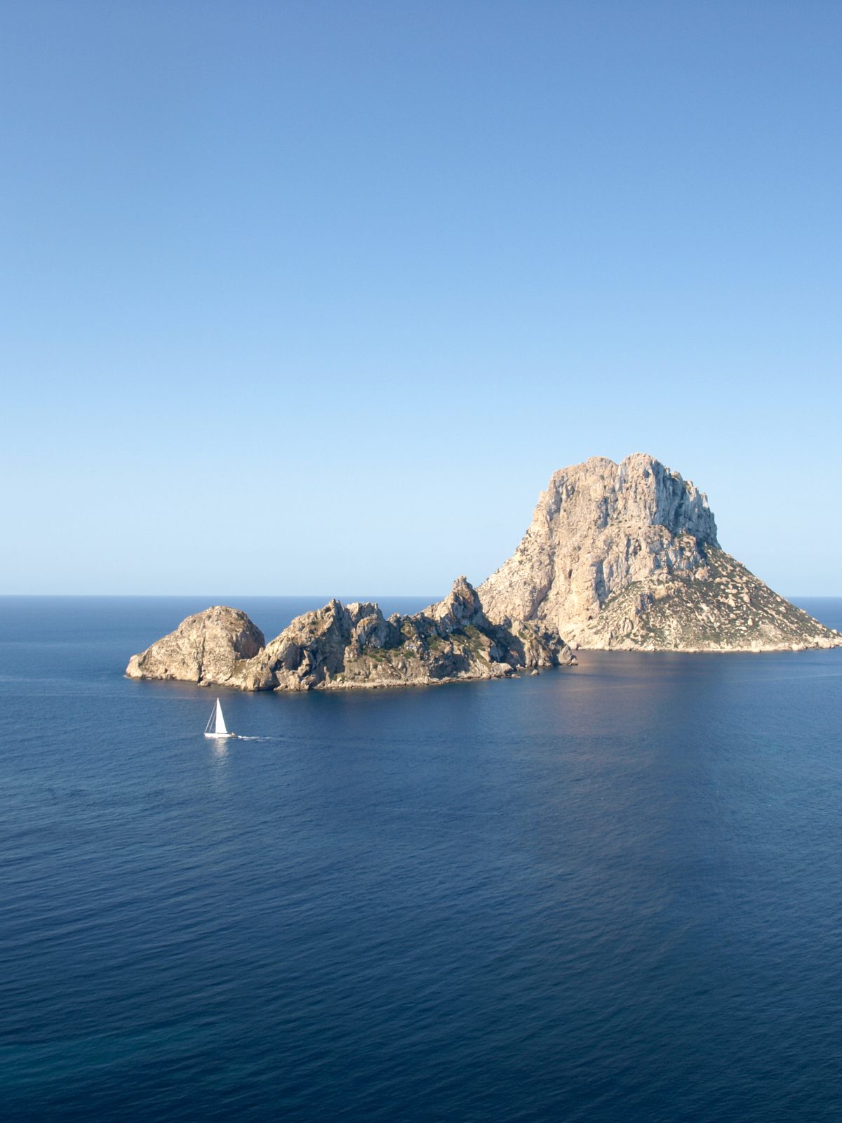 The rock island of Es Vedra off the coast of Ibiza